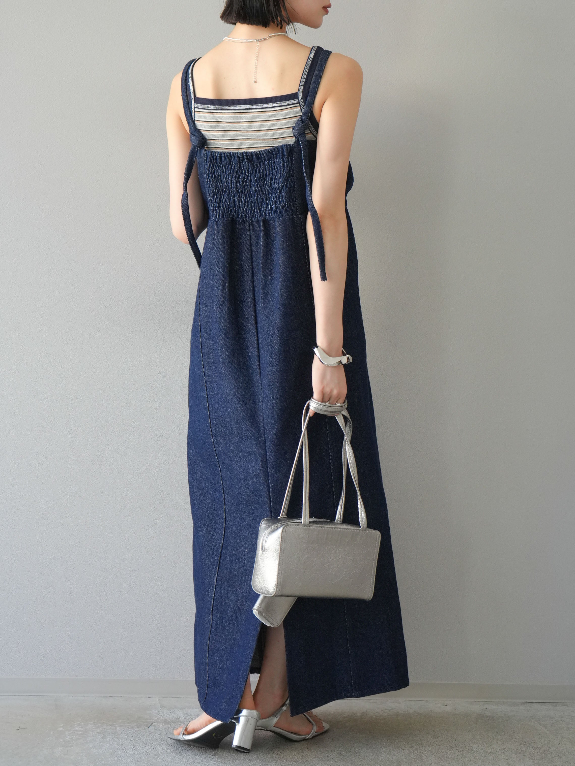 まあ　キャリコcalico デニムカディ　ワンコート　インディゴ　インド リブ イン コンフォート ラフにはおって素敵な ざっくりデニム