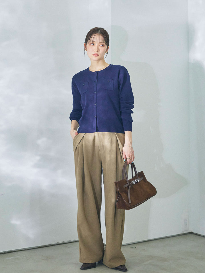 [予約]ミニポケットニットカーディガン/navy