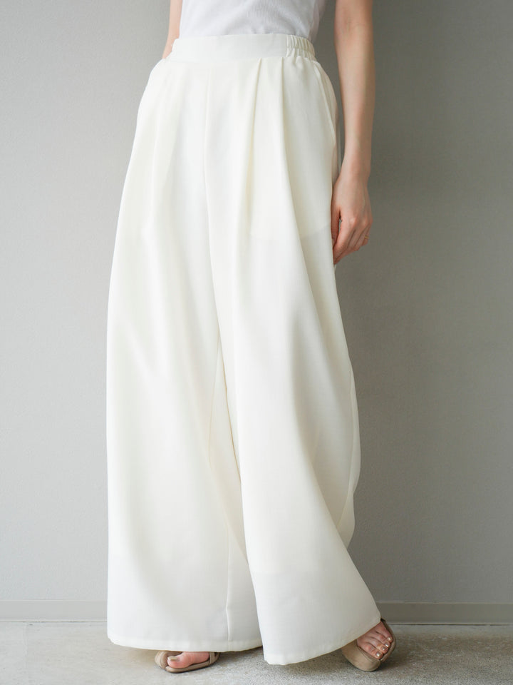 [予約]リネンライクイージーワイドパンツ/アイボリー