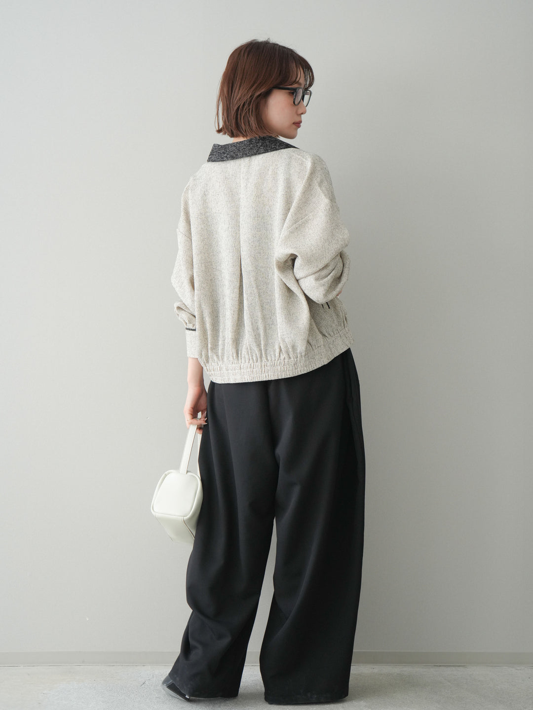 [予約]ジップポケットコクーンワイドパンツ/black