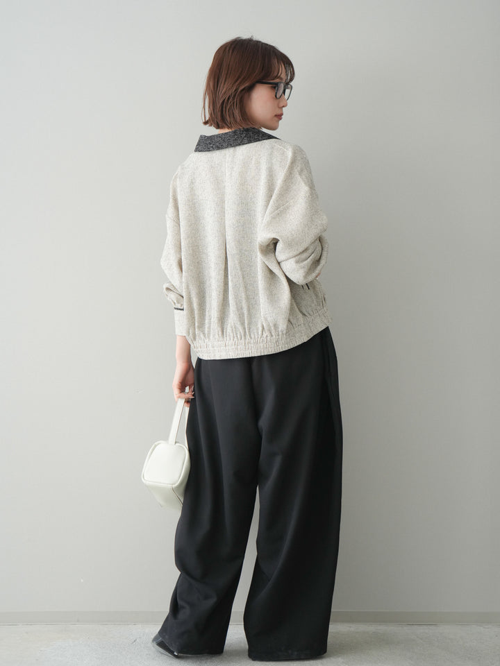 [予約]ジップポケットコクーンワイドパンツ/black