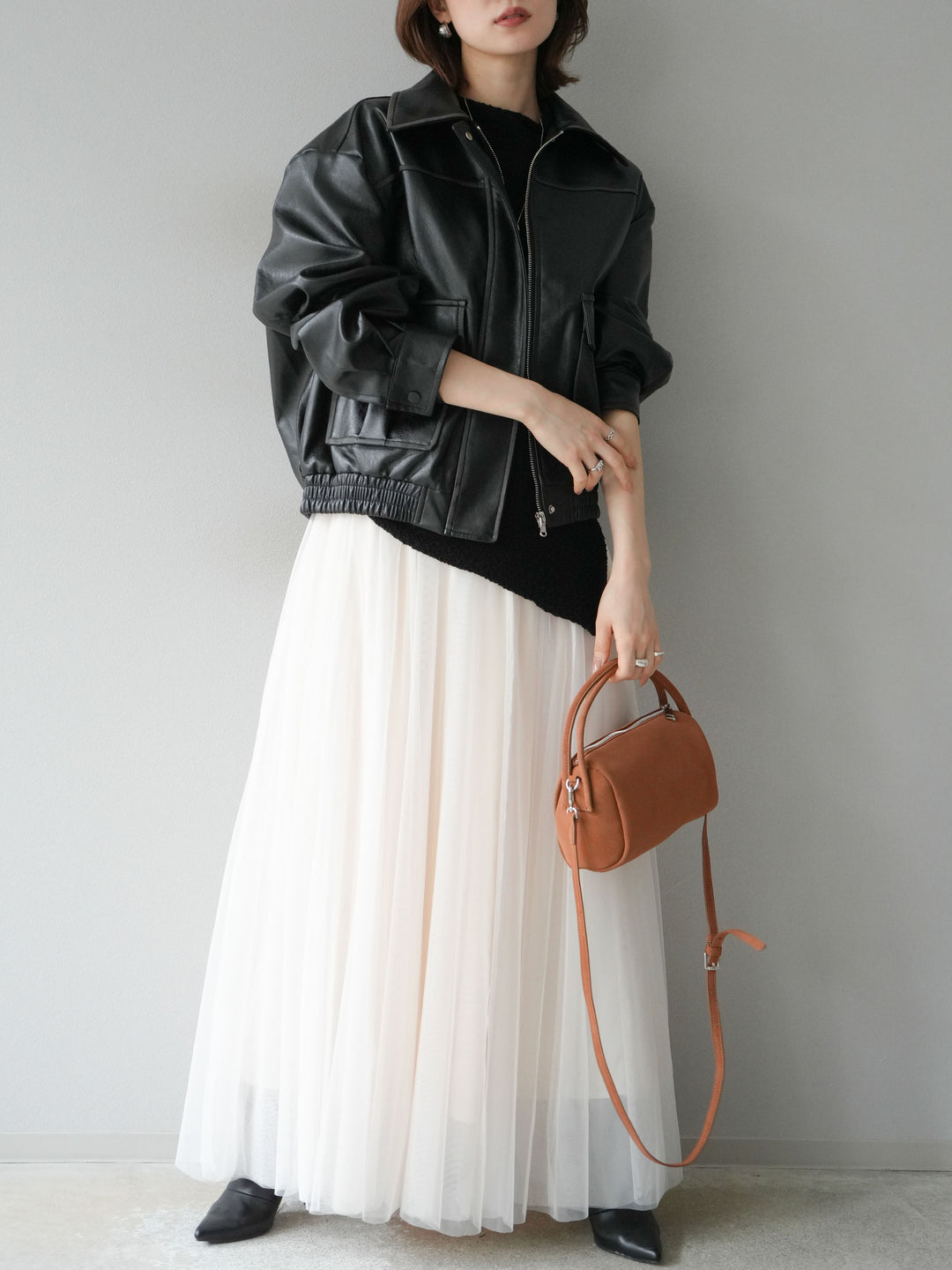 [予約]チュールボリュームスカート/アイボリー