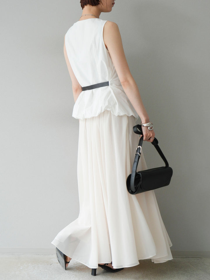 [予約]シフォンフレアスカート/アイボリー