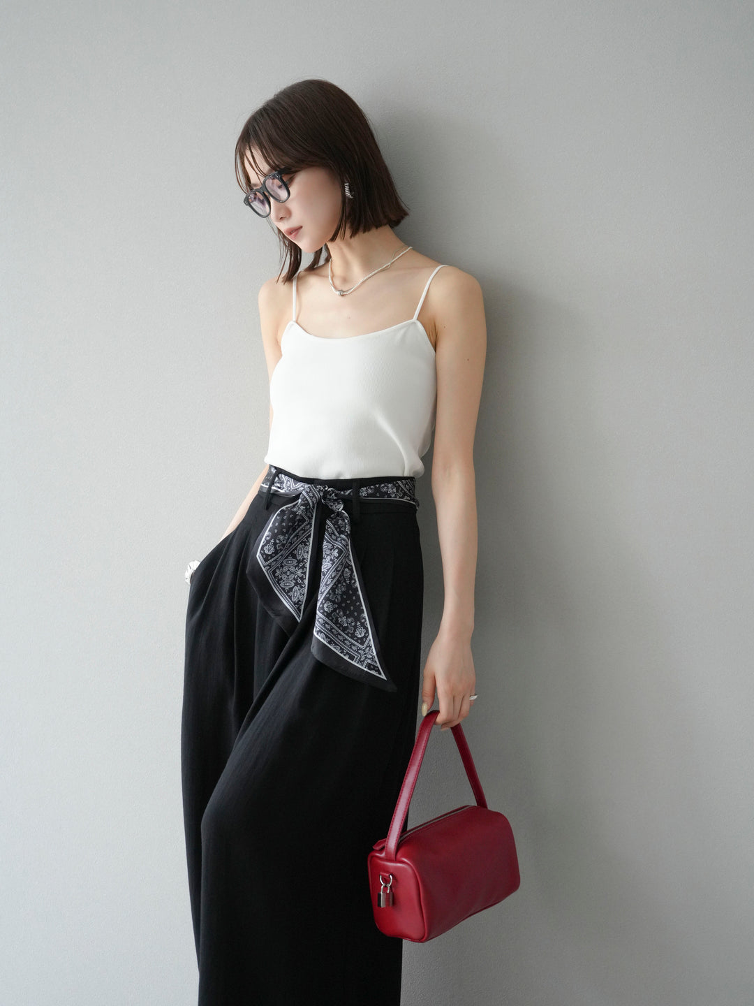 [予約]レーヨンニットキャミソール/オフ