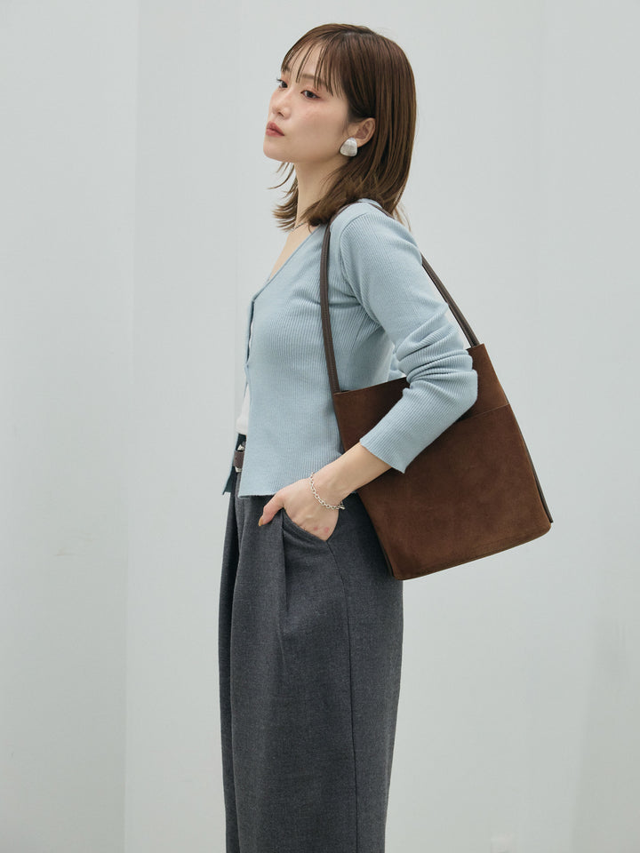 【Allure】[SET]フロントツイストホールリブニットトップス+フロントツイストホールリブニットトップス(2set)