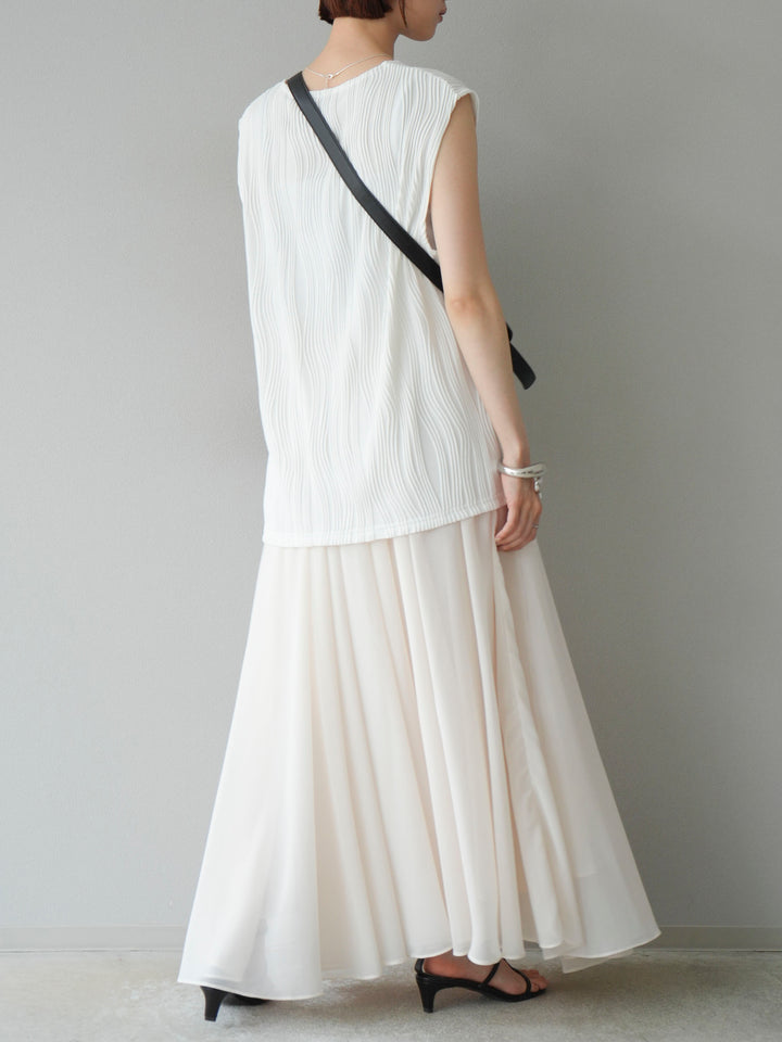 [予約]シフォンフレアスカート/アイボリー