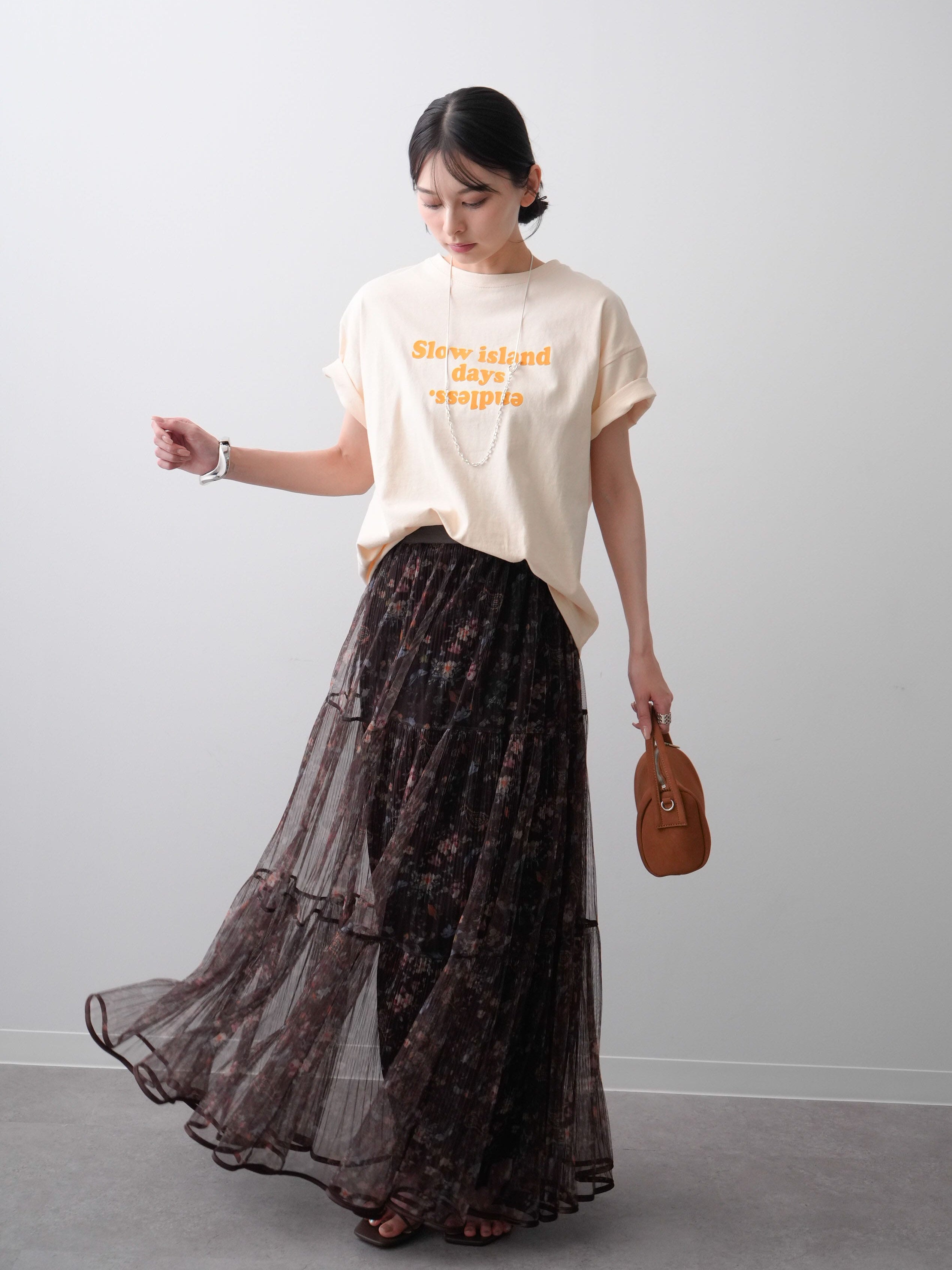 SET]フロッキーロゴTEE+フラワーチュールギャザースカート(2set) – Lumier