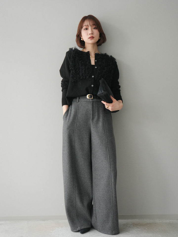 [予約]ウールタッチカーブパンツ/gray