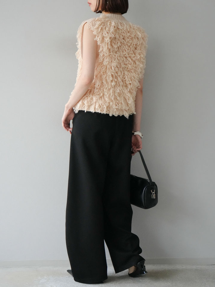 [予約]ハンドステッチ風スウェットパンツ/ブラック