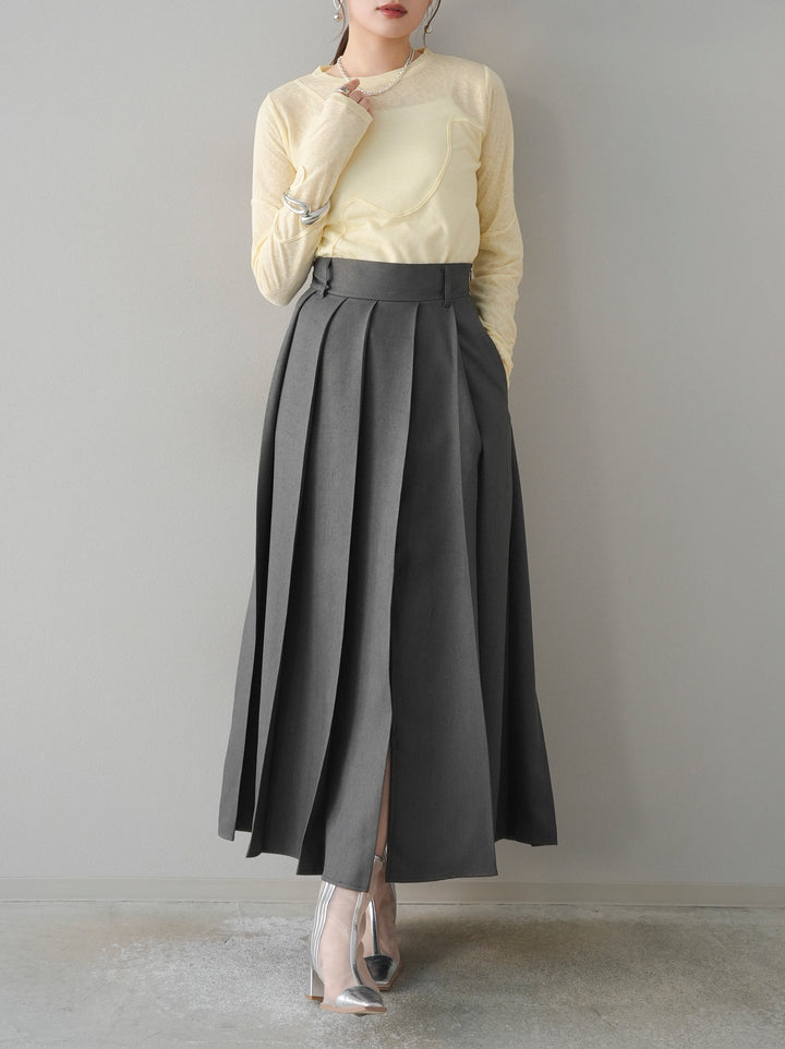 [預購] 繩繡透視長袖T卹 / 黃色