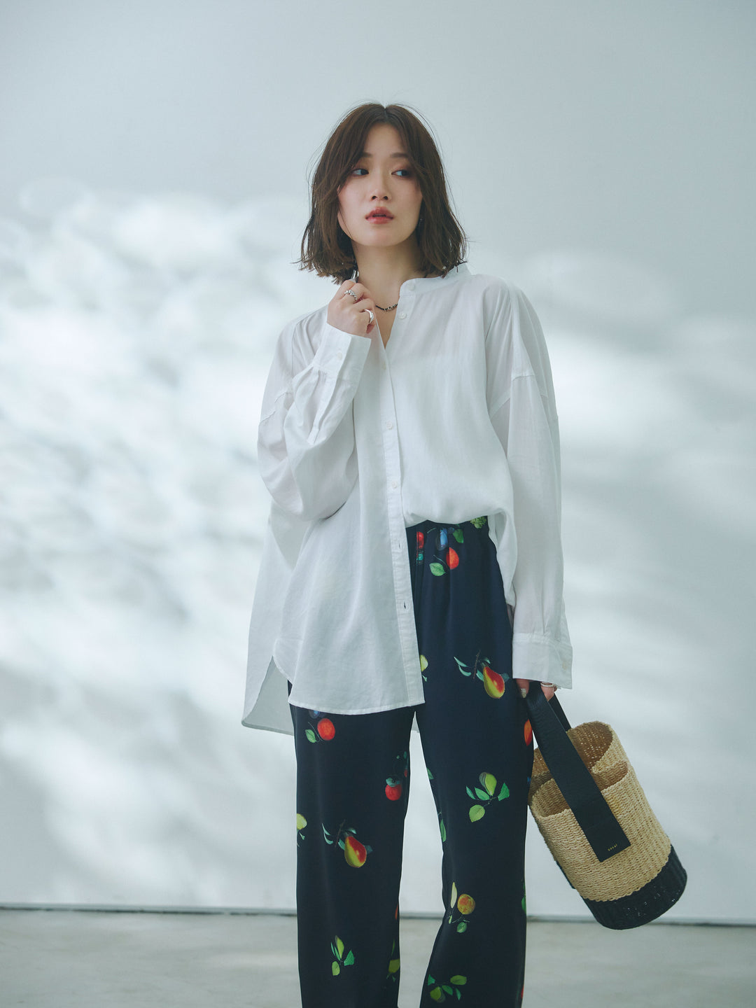 【Allure】[SET]テンセルデニムバックギャザーシャツ+テンセルデニムバックギャザーシャツ(2set)