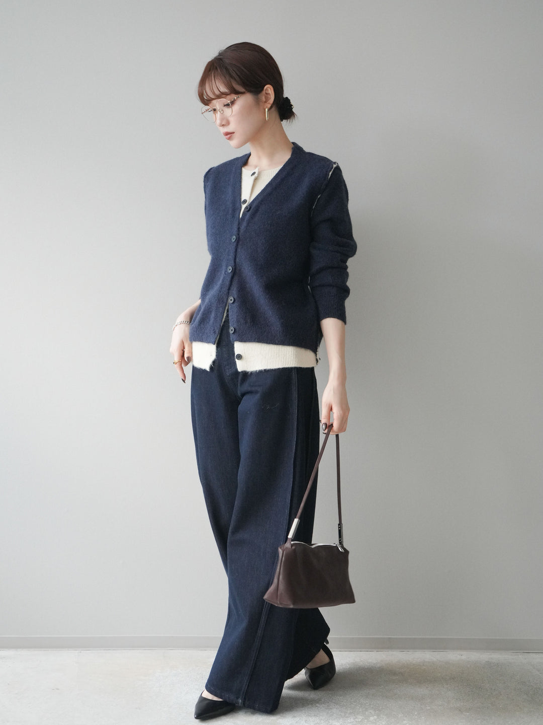 [予約]バレルレッグデニムパンツ/navy