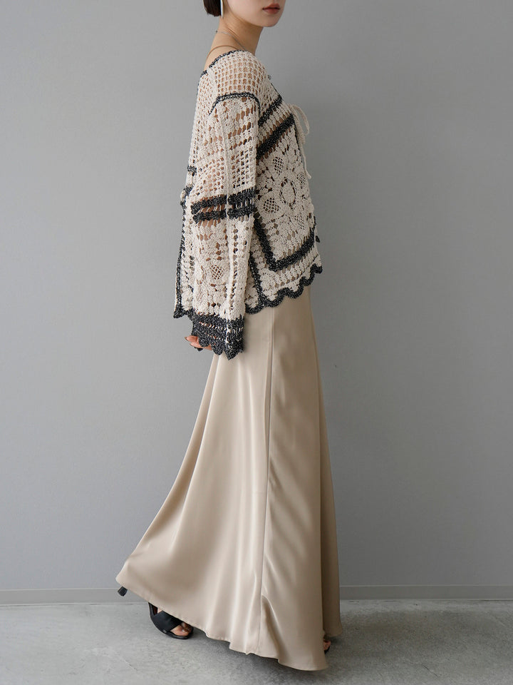 [Pre-order] Satin Narrow Skirt/Camel