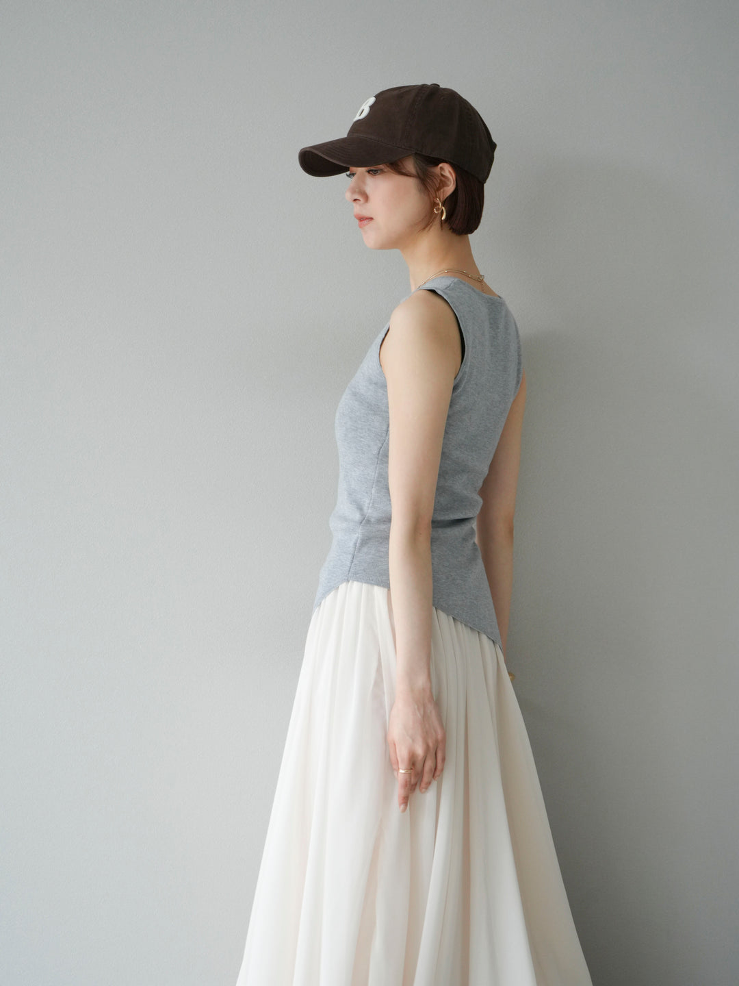 【預購】Cache-Coeur 無袖針織上衣/灰色