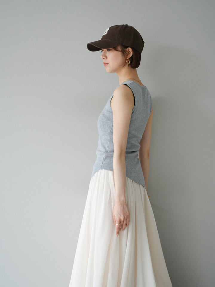 【預購】Cache-Coeur 無袖針織上衣/灰色