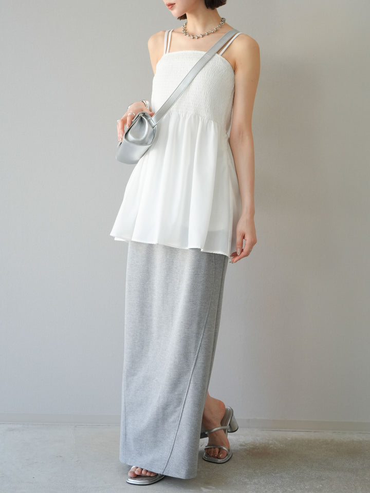 [予約]スウェットロングスカート/グレー