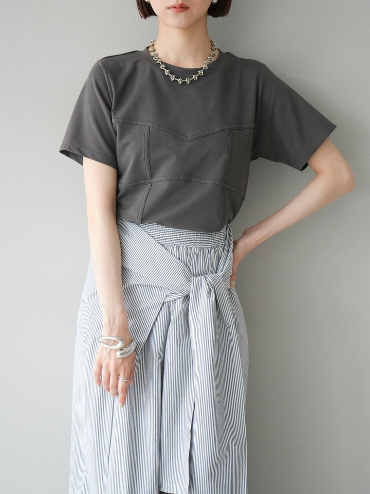 [SET]ビスチェデザインTシャツ+選べるアクセセット(2set)