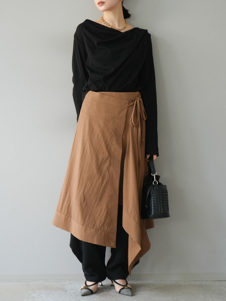 [予約]アシンメトリーレイヤードスカート/ベージュ