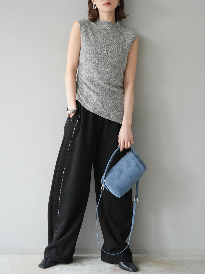 [予約]ハンドステッチ風スウェットパンツ/ブラック