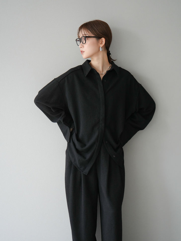 [予約]ネップオーバーシャツ/ブラック