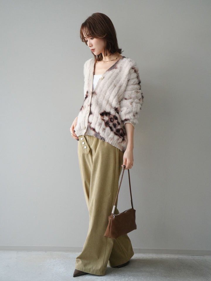 [予約]コーデュロイ巻きベルト付きパンツ/beige