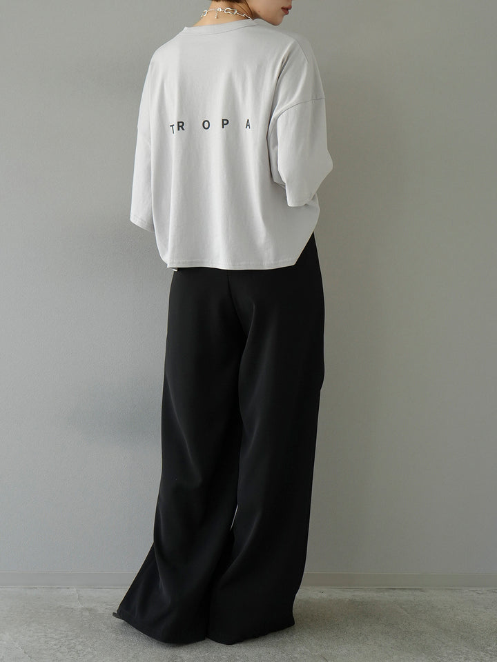 [SET]バックロゴプリントオーバーTシャツ+ラップワイドパンツ(2set)