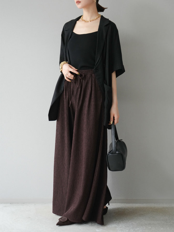 [予約]楊柳バギーパンツ/ブラウン