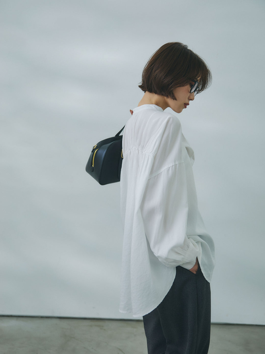 【Allure】[SET]テンセルデニムバックギャザーシャツ+テンセルデニムバックギャザーシャツ(2set)