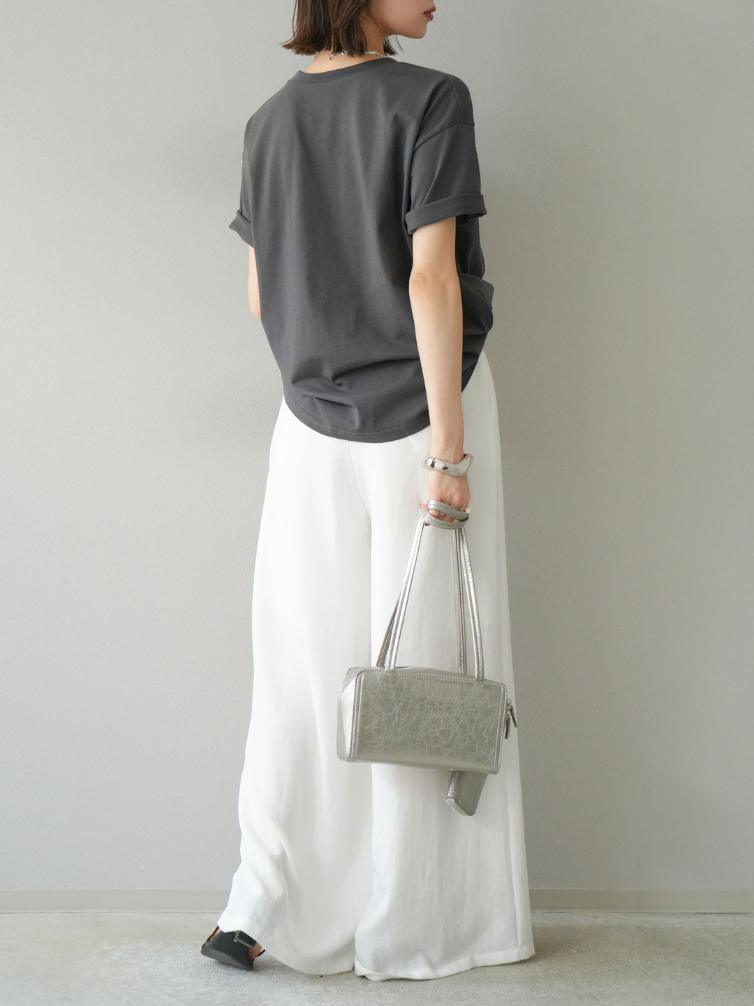 [予約]ロープデザインベルトリネンタッチワイドパンツ/オフ