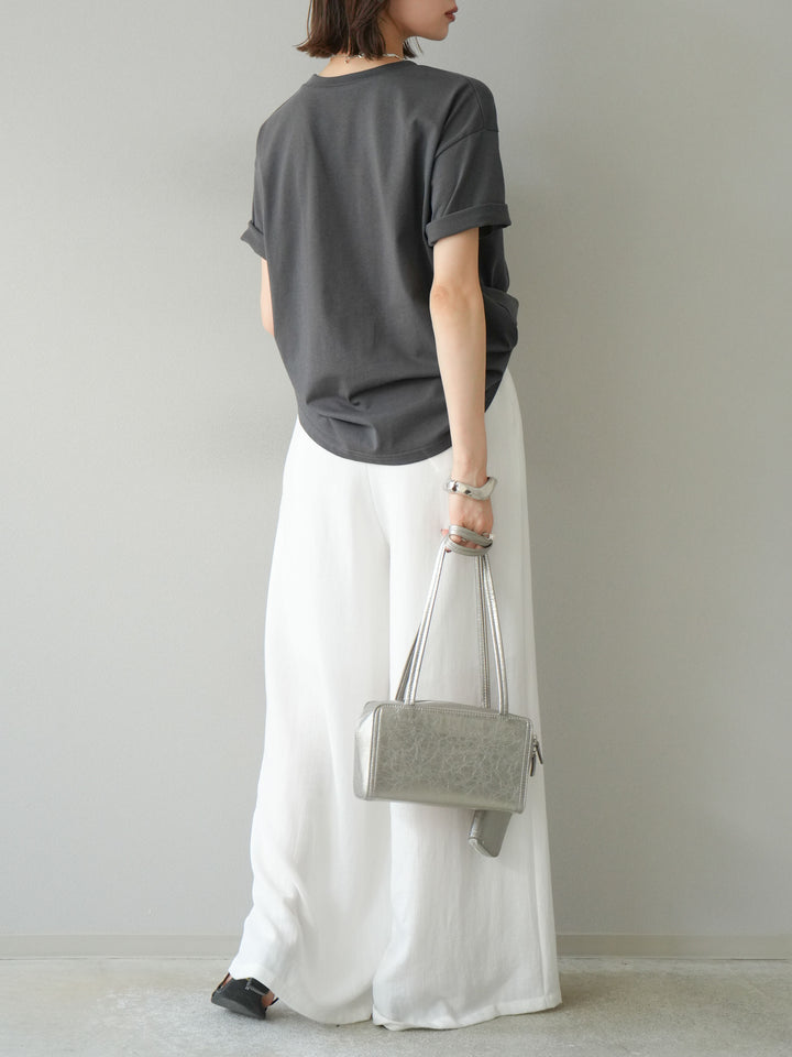 [予約]ロープデザインベルトリネンタッチワイドパンツ/オフ