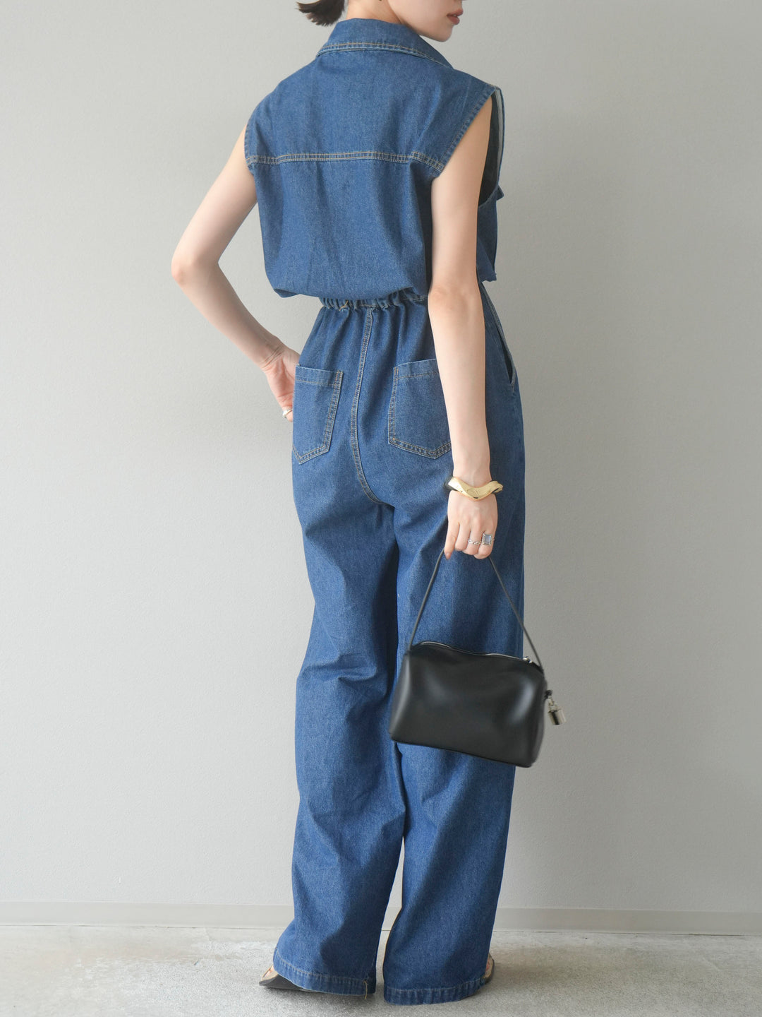 【預購】口袋設計牛仔連身衣/藍色