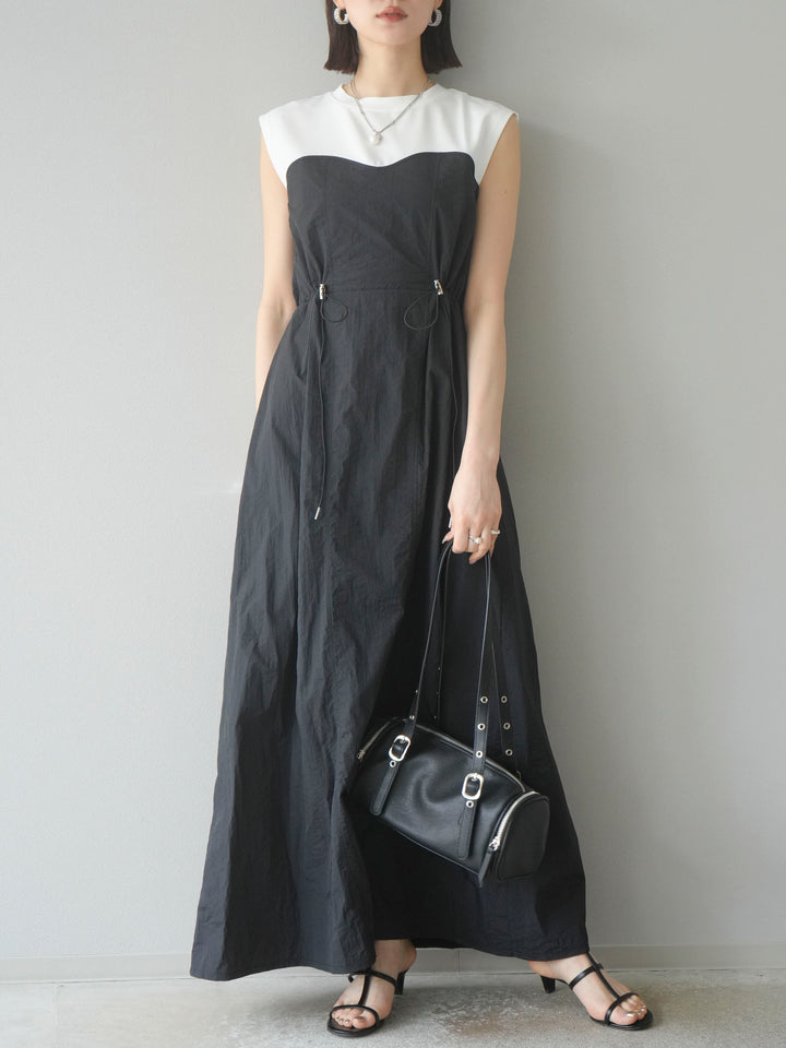 [SET] 剪裁對接尼龍洋裝 + 可選飾品套裝 (2 套)