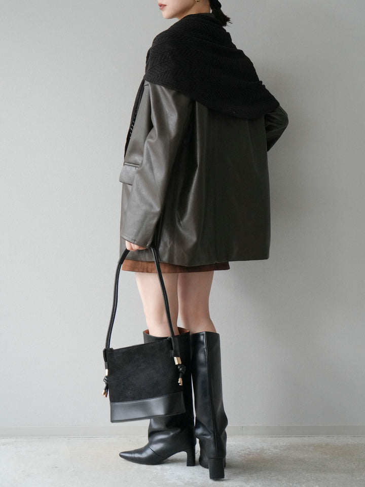 [予約]スエードペチパンツ付ミニスカート/ブラウン