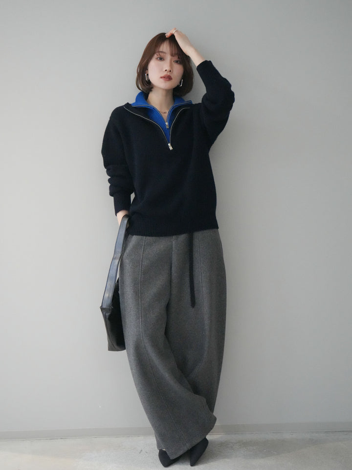 [予約]ウールタッチカーブパンツ/gray