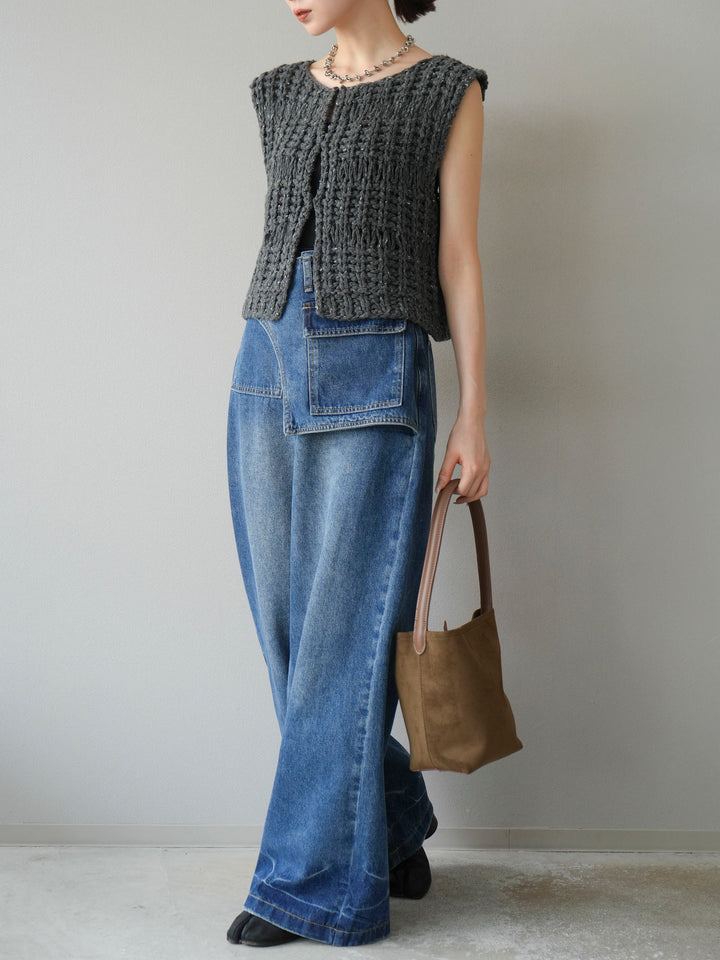 [予約]ラップルーズワイドデニム/ブルー