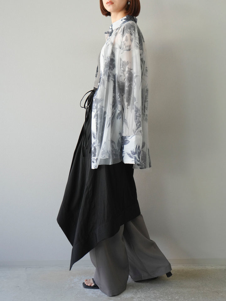 [予約]アシンメトリーレイヤードスカート/ブラック