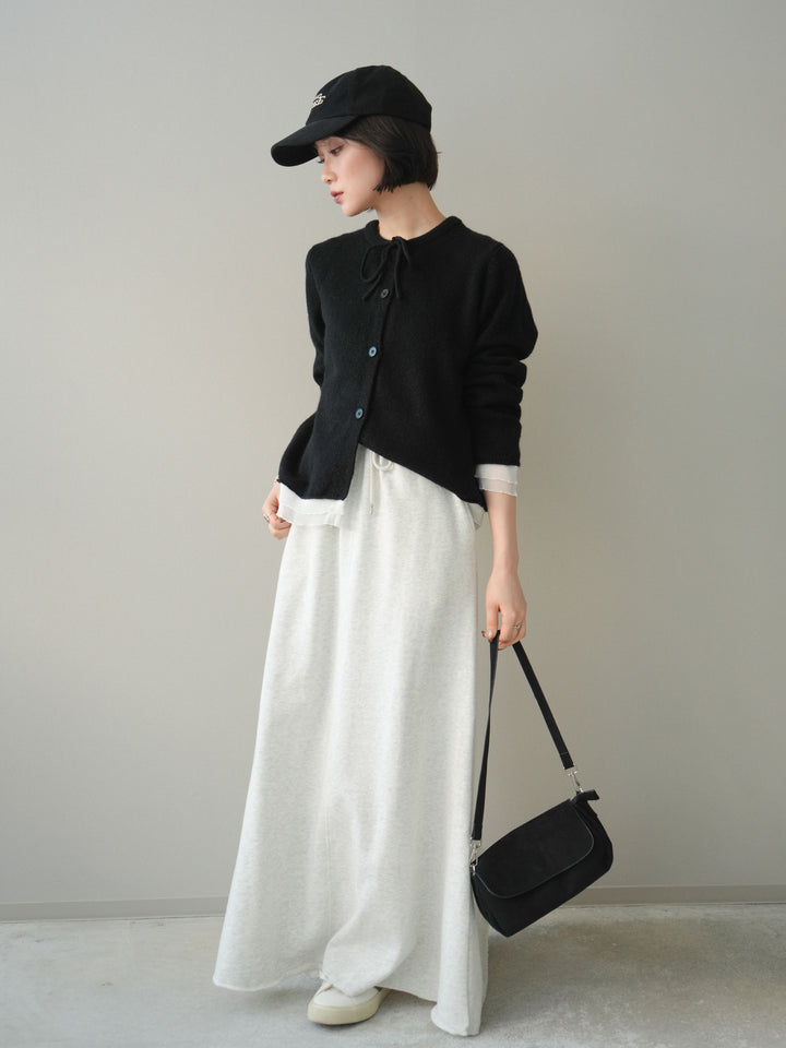 [予約]スウェットフレアロングスカート/oatmeal