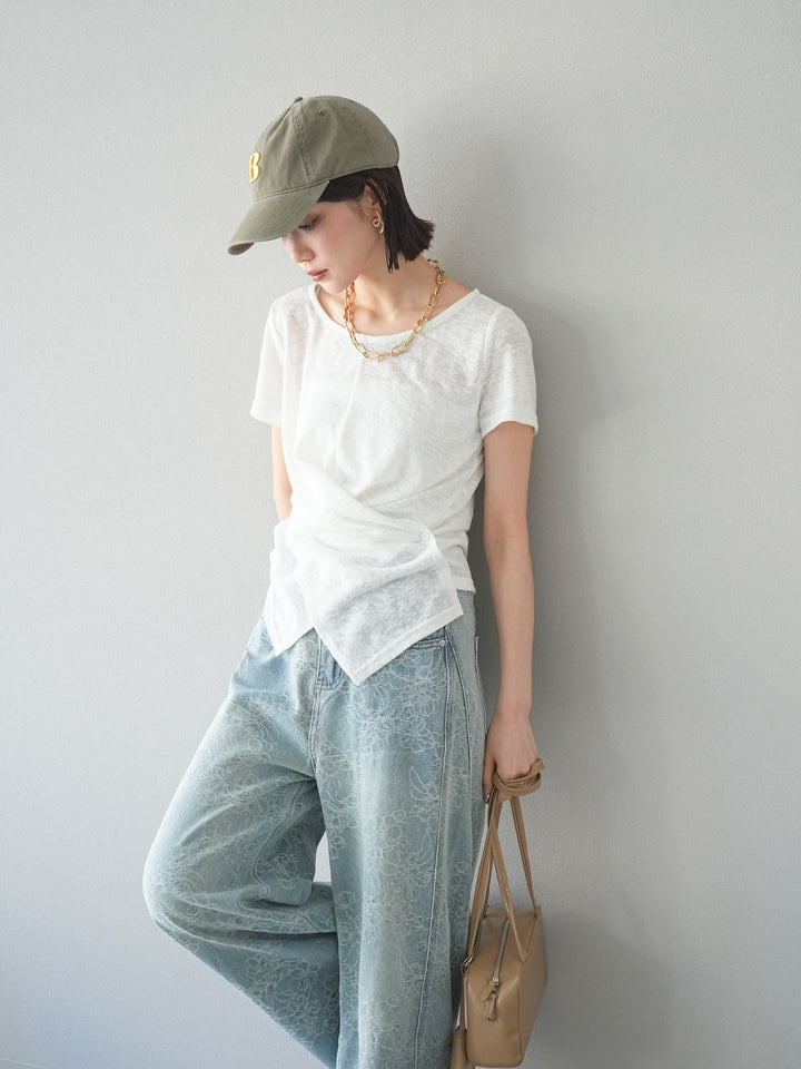 [予約]カシュクールシアーニットプルオーバー/ホワイト