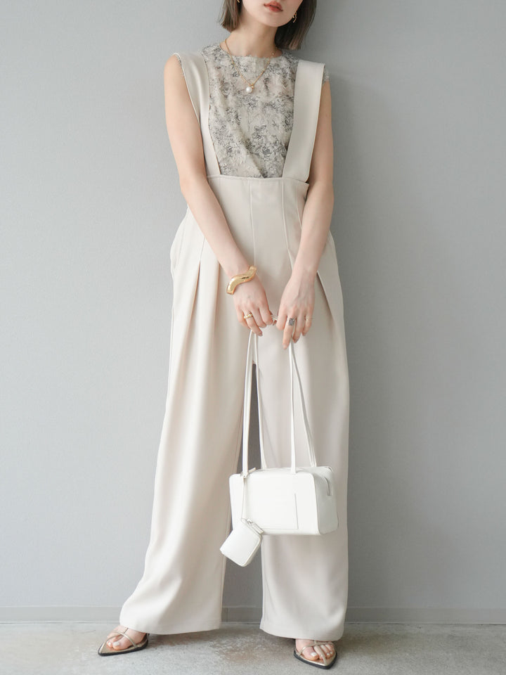 【預購】帶扣設計工裝褲/象牙白