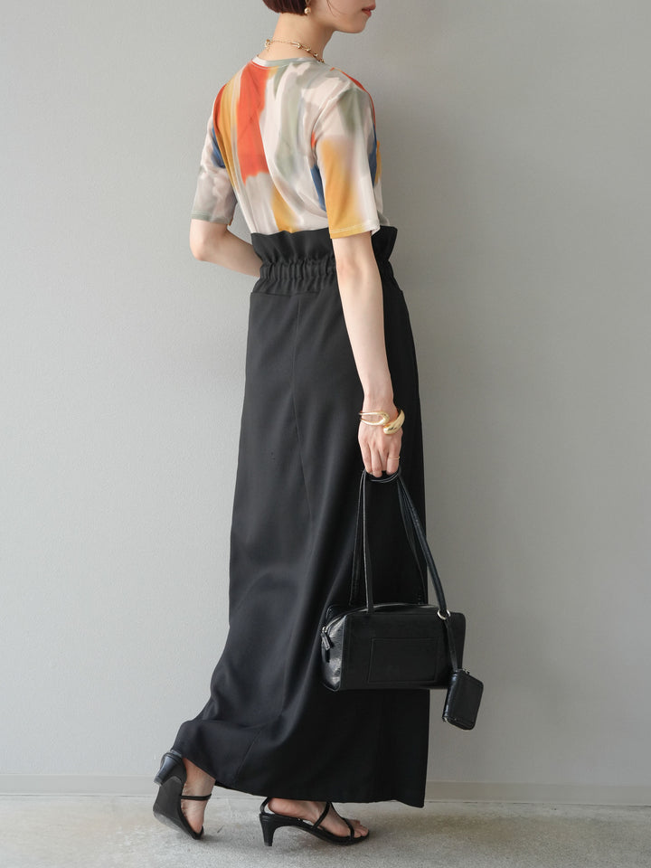 [套裝] 水彩藝術透視T卹 + Heather Ester 褶皺拉鍊裙 (2套)