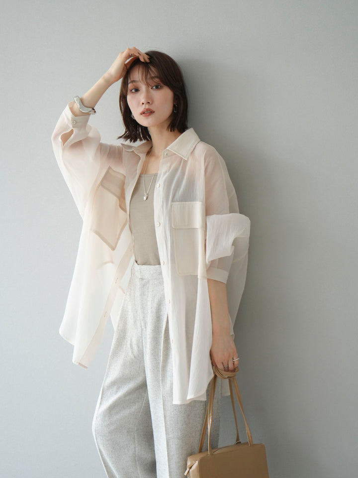 [予約]BIGポケットオーバーシアーシャツ/ホワイト