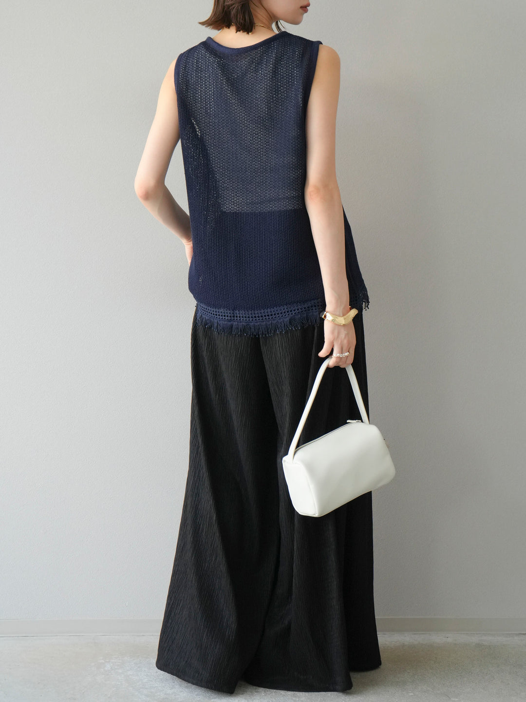 [SET] 柳條寬鬆褲 + 柳條寬鬆褲 (2set)