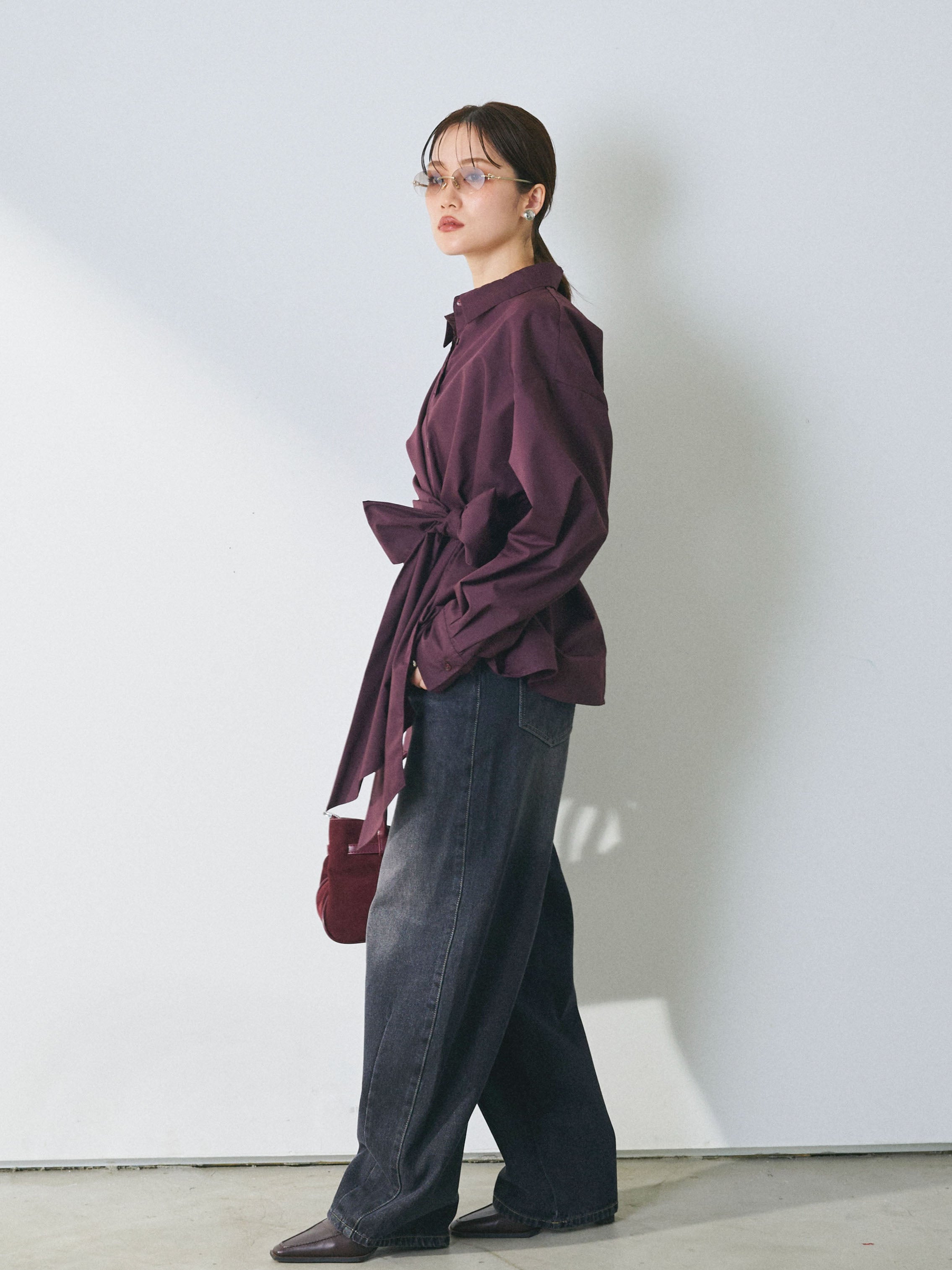 予約]アシメカーブデニムパンツ/gray – Lumier