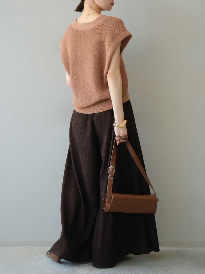[予約]楊柳バギーパンツ/ブラウン