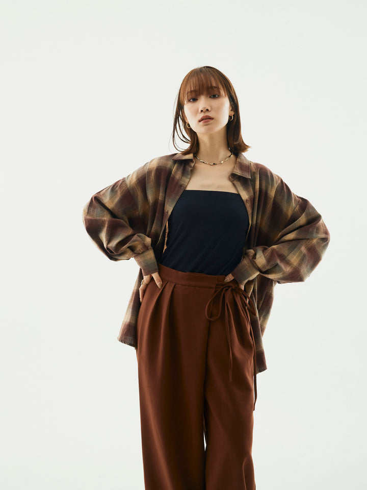 【Allure】[SET]オンブレチェックオーバーシャツ+オンブレチェックオーバーシャツ(2set)