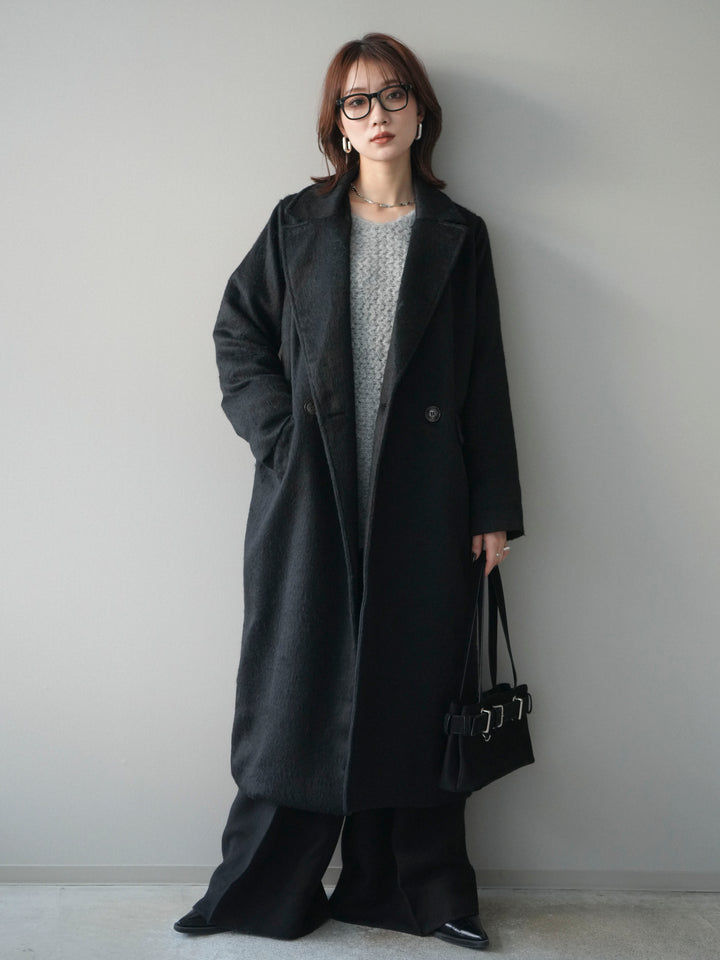 [予約]ソフトシャギーチェスターコート/black