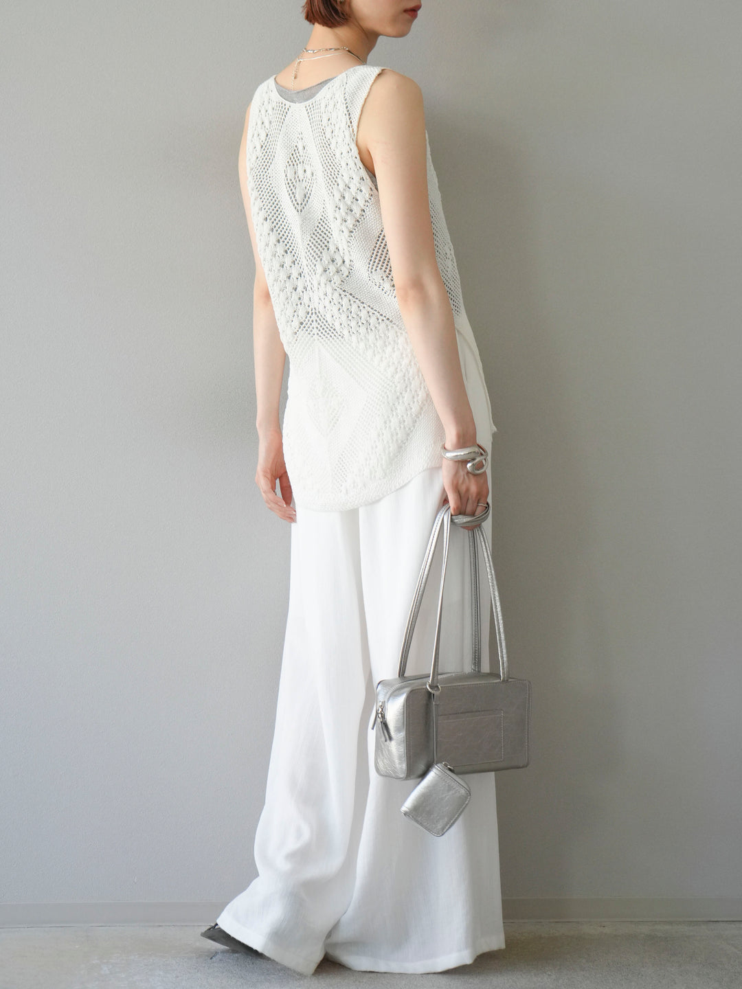 [予約]ロープデザインベルトリネンタッチワイドパンツ/オフ