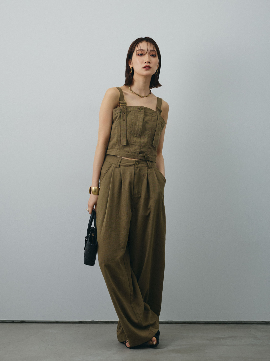 [SET]リネンライクビスチェ＆ワイドパンツSET UP+リネンライクビスチェ＆ワイドパンツSET UP(2set)