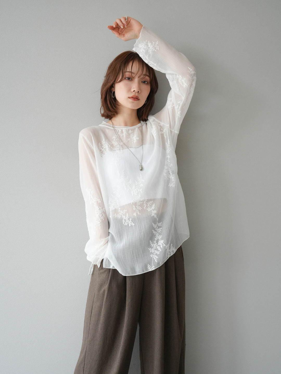 [予約]刺繍シアープルオーバー/オフ