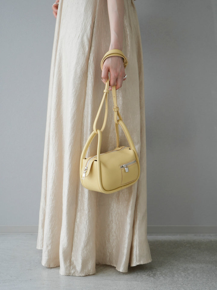 [Pre-order] Synthetic leather design shoulder bag/yellow